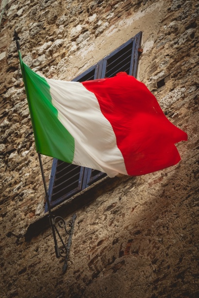 Bandera de Italia — símbolo de la gastronomía italiana